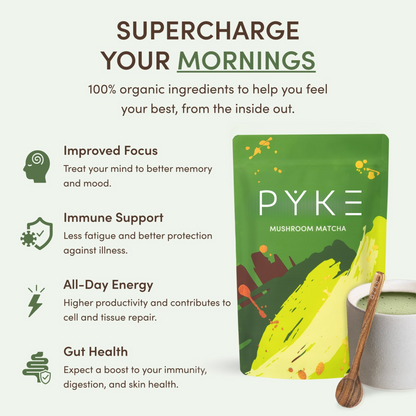 Pyke Superfood Mushroom Matcha (30 Servings)